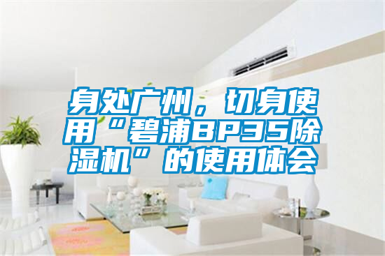 身處廣州，切身使用“碧浦BP35除濕機”的使用體會